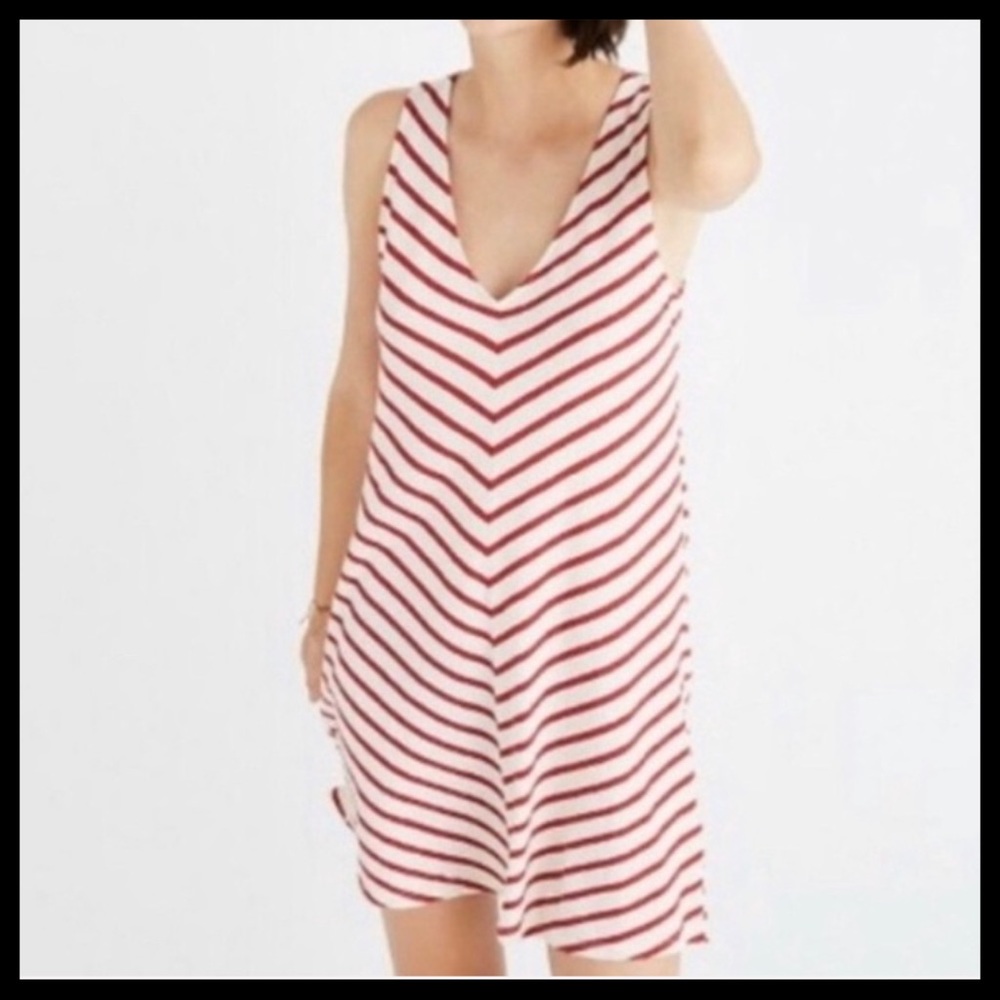 MADEWELL | mitered red & white striped dress